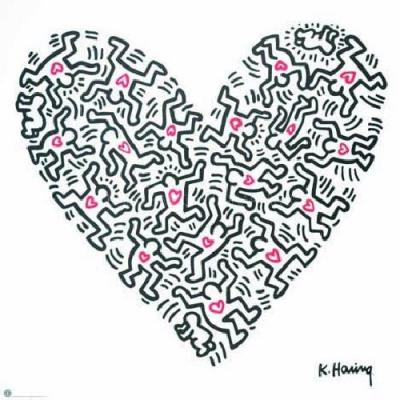 Keith Haring heart shape drawing