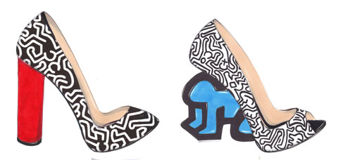 keith haring art style - fashion shoes heel