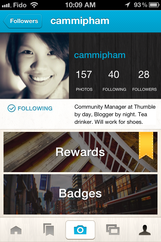 photo rewards app profile - Thumble