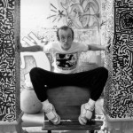 keith haring sitting in art room