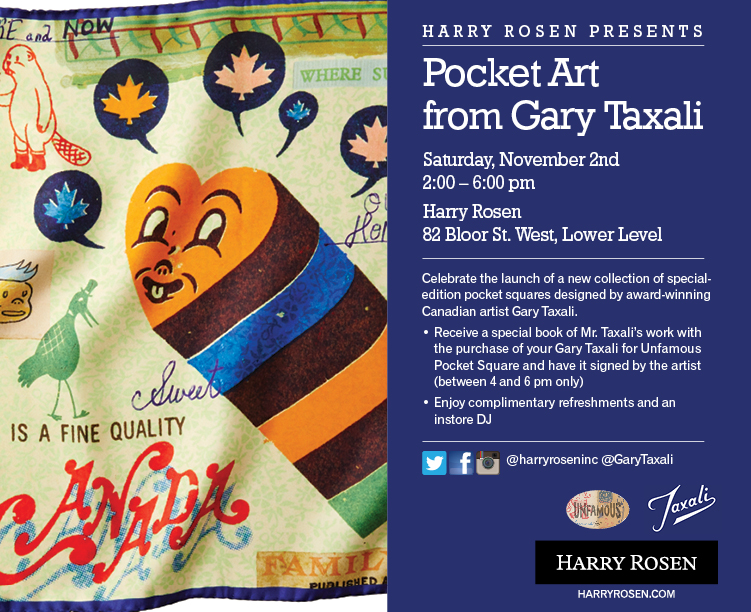 Gary Taxali Harry Rosen Pocket Square Launch
